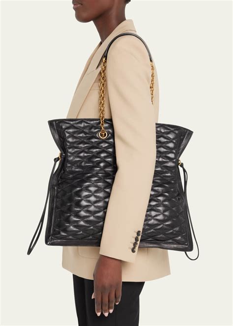 Saint Laurent Pochon Drawstring Tote Bag in Quilted 